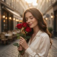 3 Red roses (90-100 cm) Pirey