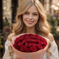 Букет из 25 красных роз Валенсия