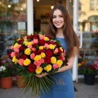 101 multicolored roses Babai