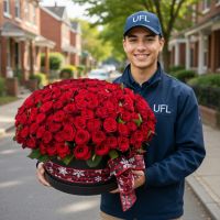 201 red roses in a box Novaja Kobuska