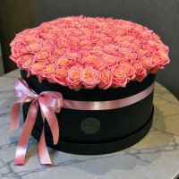 101 coral roses in a box Clitheroe
