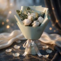 Букет 7 білих півоній Мукачево