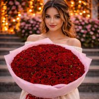 Акція! 101 червона троянда Мангуш