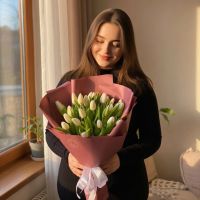 25 білих тюльпанів Великодолинське