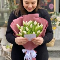 25 білих тюльпанів Великодолинське