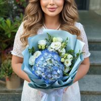 Букет с гортензией Небесная красота Форт-Ворт