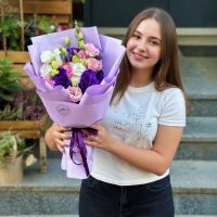 Букет с эустомой Магия радуги Теремки