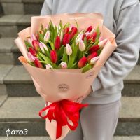 51 красный и розовый тюльпан Чильпансинго