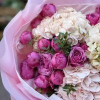 Bouquet with hydrangea and spray roses Combo