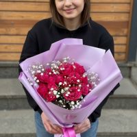 Розовое чудо Роза Марвелоус Баблз 7 шт Морелия