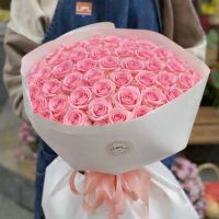 51 розовая роза Кения  Тростянец