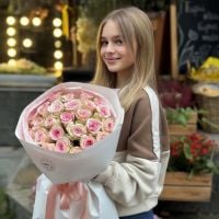25 розовых роз Кения, Цесис