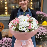 Букет троянд та хризантем - Весняний ранок Рі