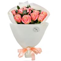 Букет 11 коралових троянд Афродіта Крань