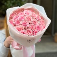 25 розовых роз Кения Дулус