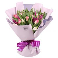 Букет 35 тюльпанов микс