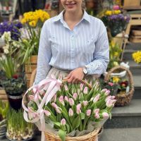 101 тюльпан в корзине Благовещенское