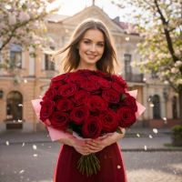 Букет цветов 25 красных роз Вознесенск
