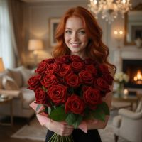 Огненный букет 21 красная роза Литичев