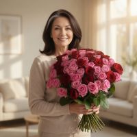 Big rose bouquet 55pcs Polonnoe