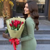 Червоні тюльпани 15 шт Великодолинське