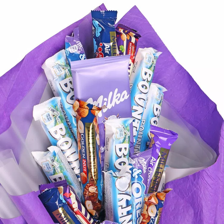 Букет з цукерок Milka – доставка квітів у Савонлінна