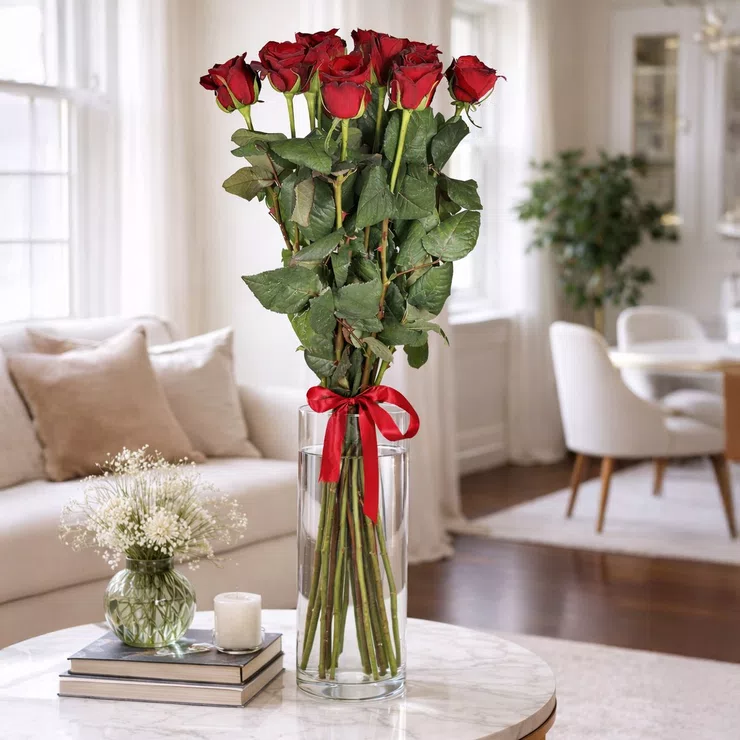 11 long roses – flower delivery in Kyiv - Osokorky