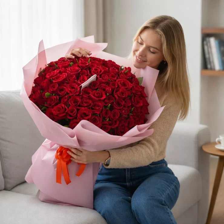 Promo! 101 red roses – flower delivery in Haapsalu
