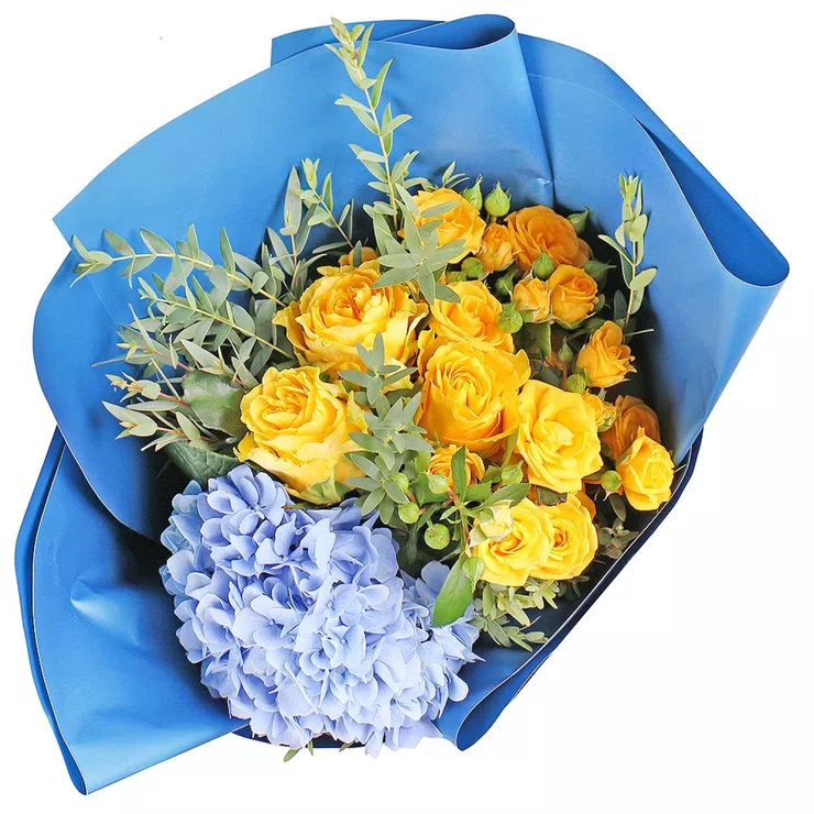 Blue and yellow bouquet – flower delivery in Bad Munder am Deister