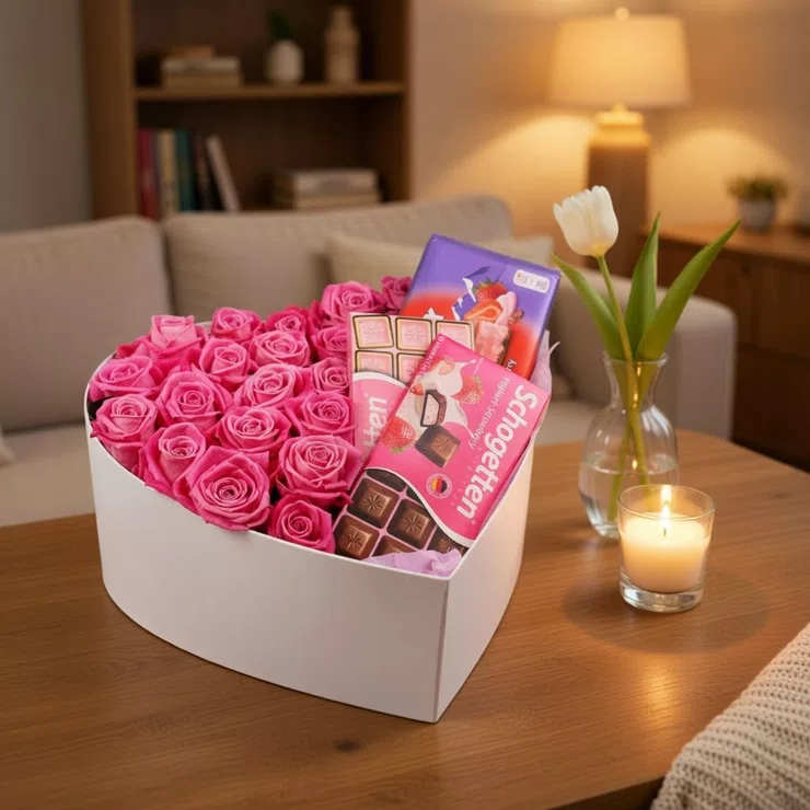Roses and chocolate – flower delivery in Villach