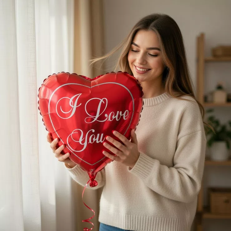 Heart balloon Love You – flower delivery in Kant