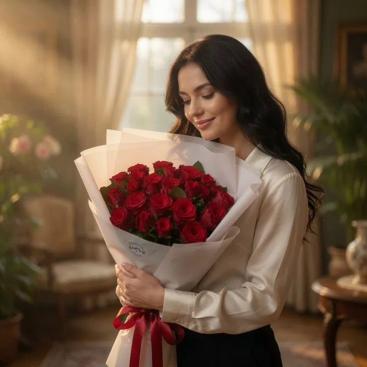 Promo! 25 red roses – flower delivery in Velsam Forest