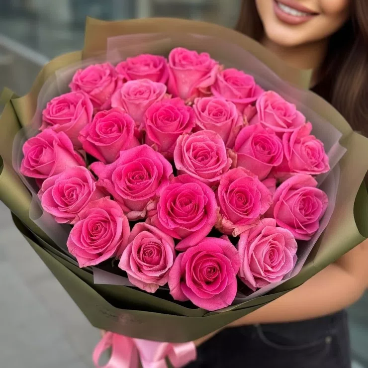 15 pink roses – flower delivery in Pusan
