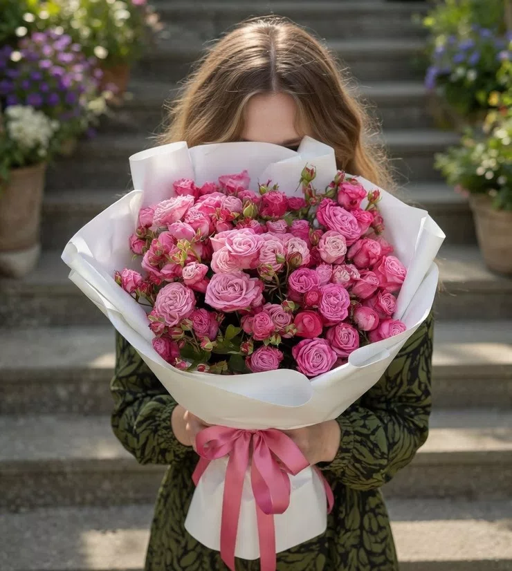 Spray roses 13pcs Pink dream – flower delivery in Burleigh