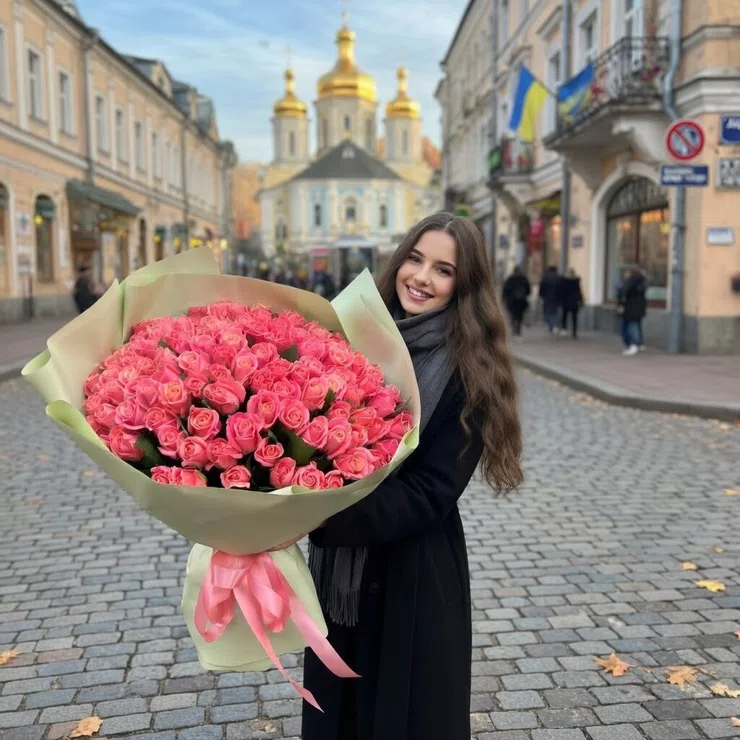 101 коралловая роза – доставка цветов в Лития