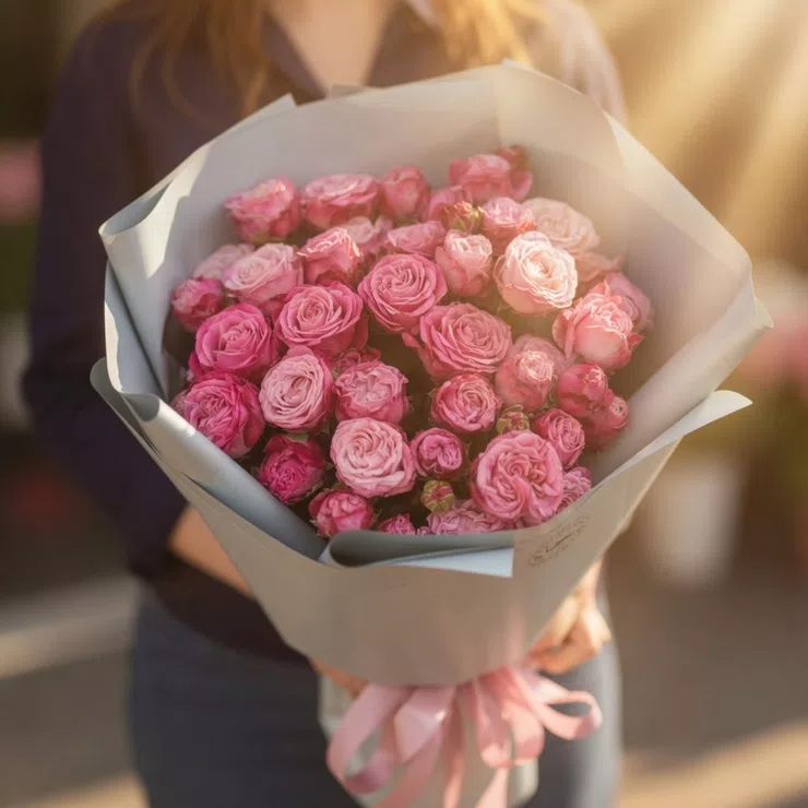 11 pink spray roses – flower delivery in Sao Vicente