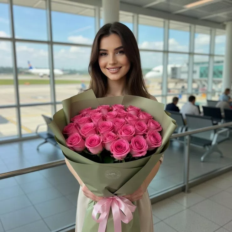 21 pink roses – flower delivery in Galway