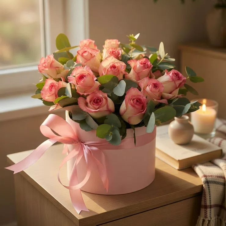 Roses in a box Jumilia 15pcs – flower delivery in Hillingdon