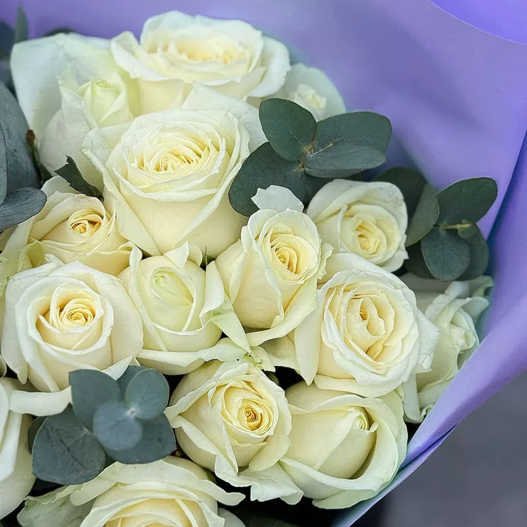23 white roses – flower delivery in Lugano
