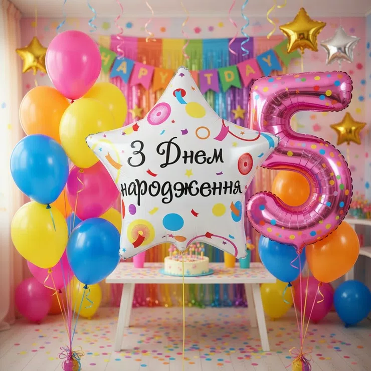 Кулька зірка З днем народження! – доставка квітів у Пуща-Водиця