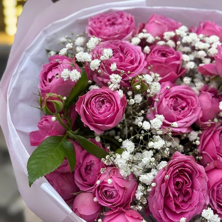 Bouquet Pink wonder Misti Bubbles 9pcs – flower delivery in Austin