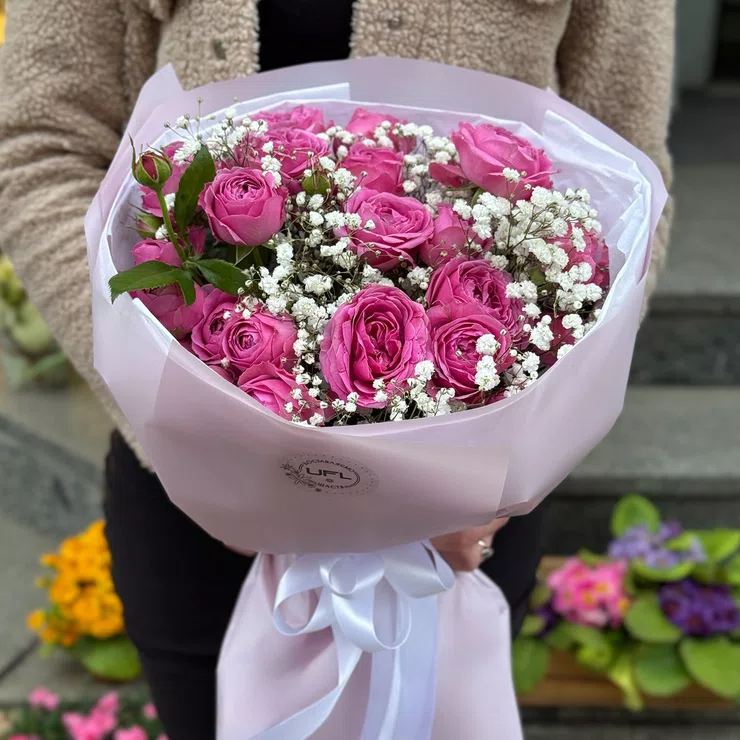 Bouquet Pink wonder Misti Bubbles 9pcs – flower delivery in Neualbenreuth