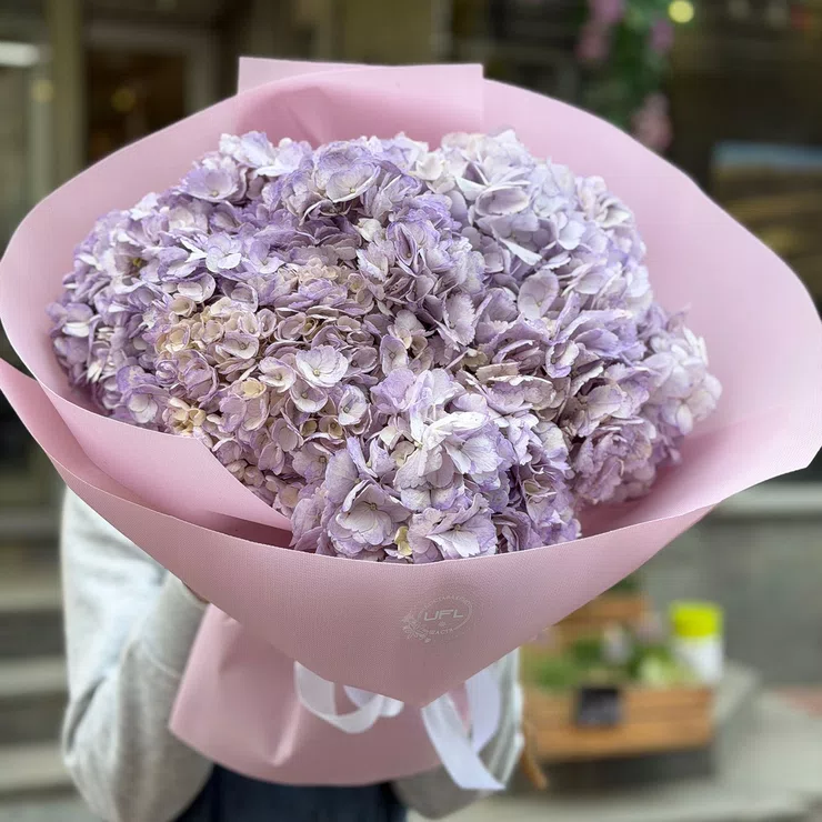 Bouquet of 9 lavender hydrangeas – flower delivery in Penthalaz