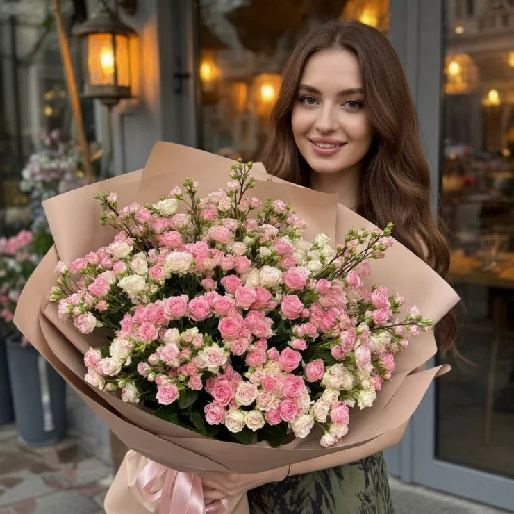 51 кустовая роза – доставка цветов в Помошная