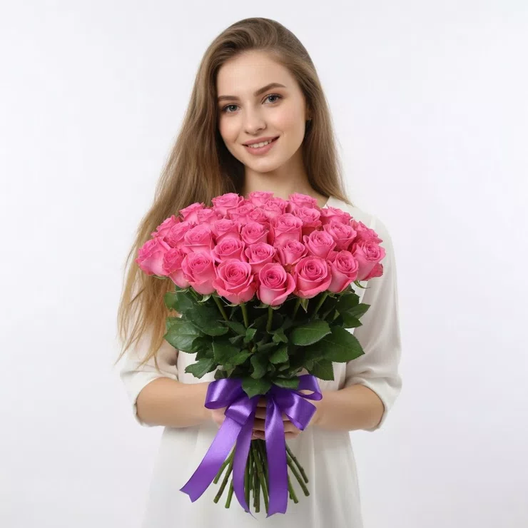 Be with you 25 pink roses – flower delivery in Tahos