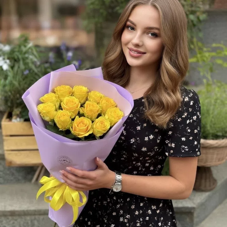 April 7 yellow roses – flower delivery in Kolikautsy