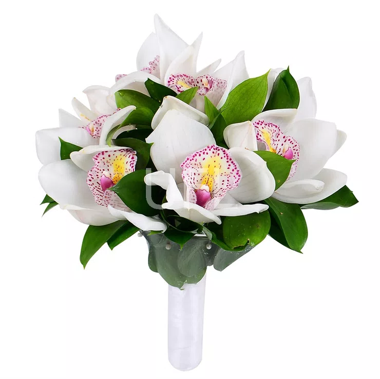 White Orchid wedding bouquet – flower delivery in Aix-en-Provence