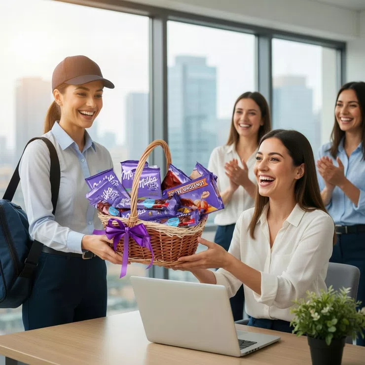 Milka-корзина шоколада – доставка цветов в Подгайцы