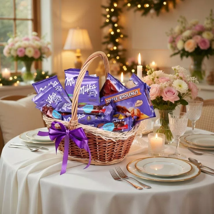 Milka-кошик шоколаду – доставка квітів у Блюш
