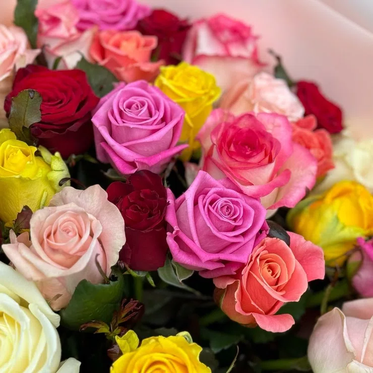 25 different color roses – flower delivery in Vasteras